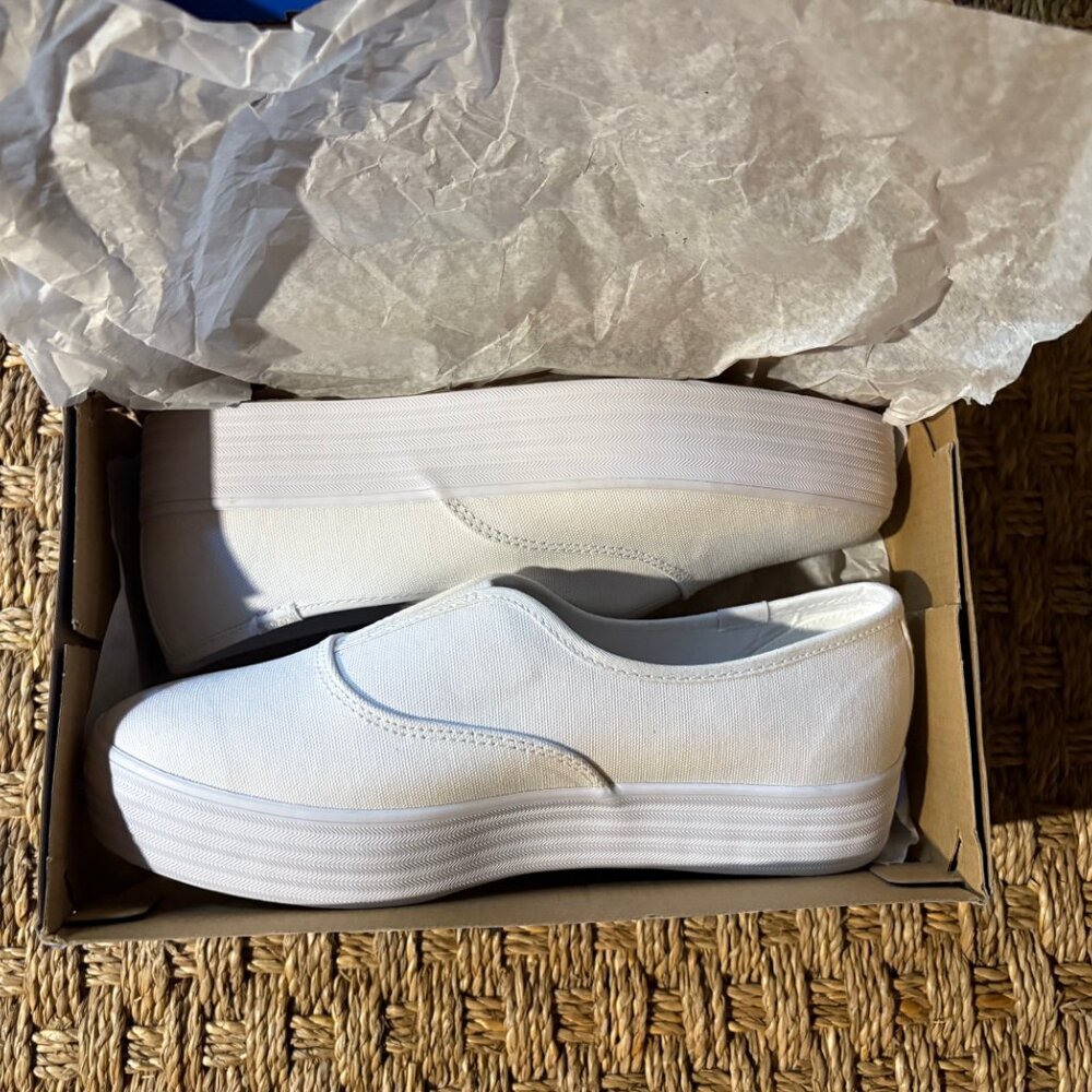 NWT Keds Point Slip Canvas platform sneakers in White - Picture 12 of 12